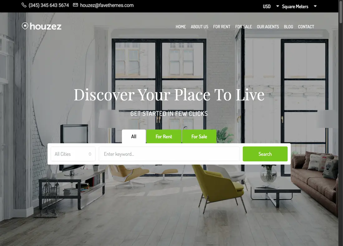 demo for real estate website design